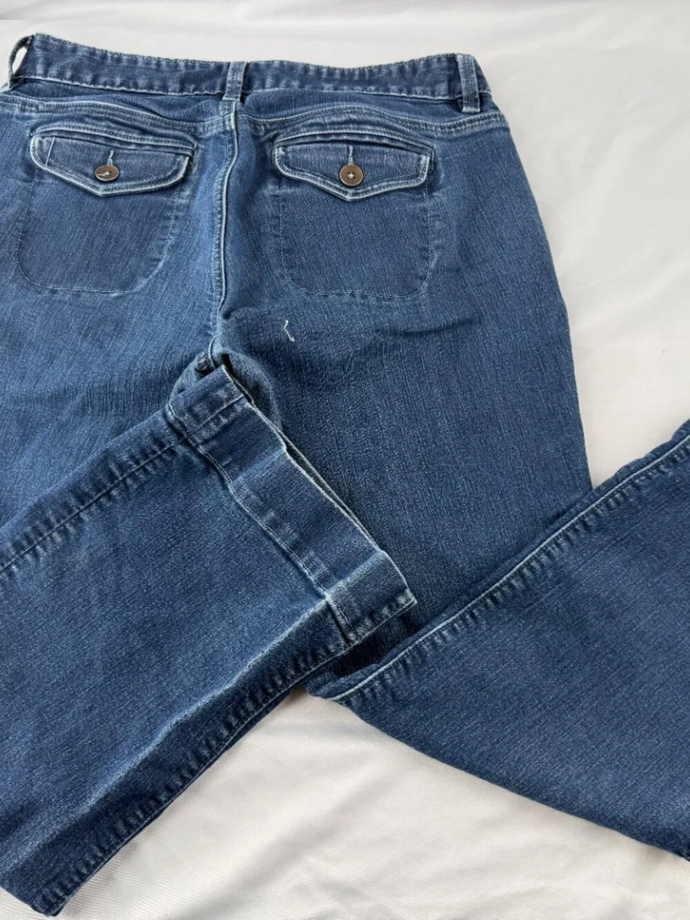 LOFT Women Blue Vintage Denim Modern Flare Jeans Stretch Pants Size 6 Regular